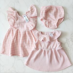 Baby girl dresses set with a pair of bloomers, size 3-6 months